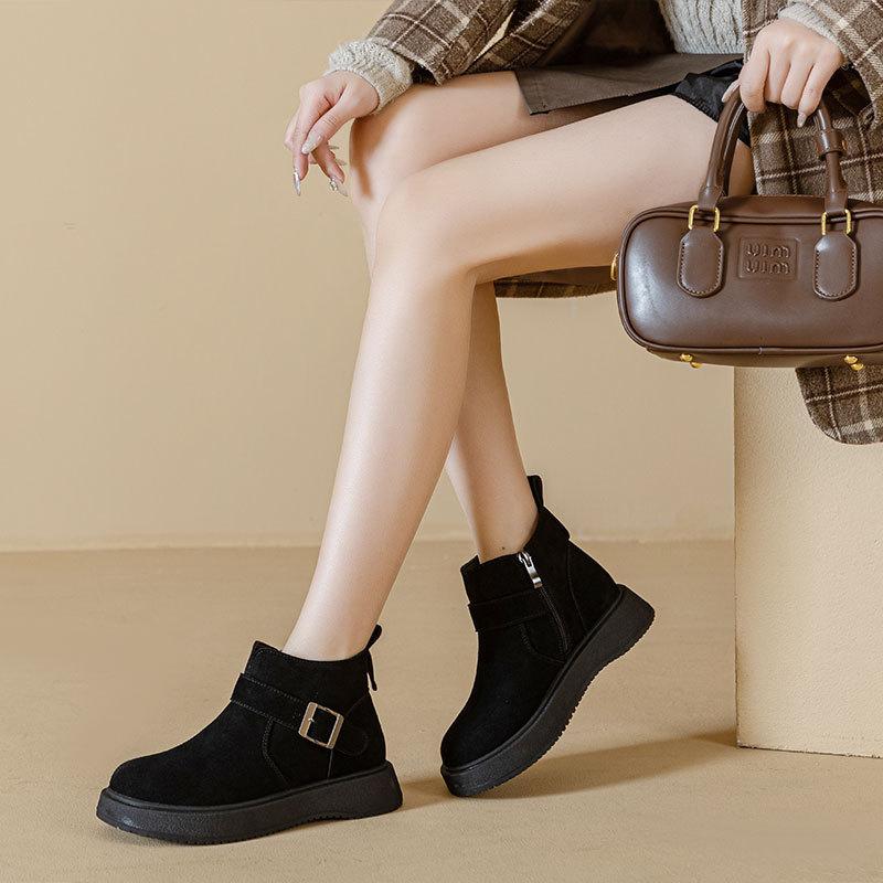 Women's Boots 2026 Autumn/Winter New Collection with Velvet Fashion Boken Shoes  Casual Versatile Short Boots