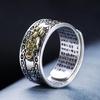  charm Buddhist Scriptures Open Adjustable Ring Feng Shui Amulet Blessing