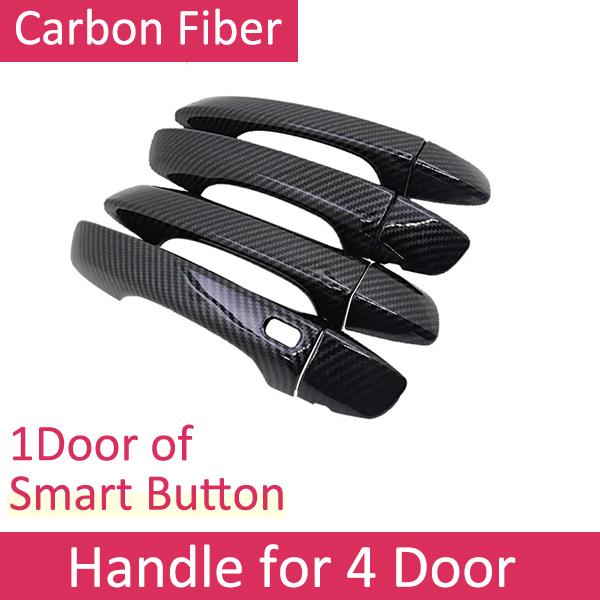 For Volkswagen VW Passat GT B8 2015~ Carbon Fiber Gloss Black Chrome Door Handle Cover Trim Protective Exterior Accessories