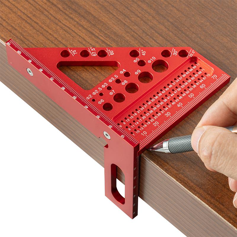 Square Woodworking Protractor Aluminum Alloy Miter Triangle Ruler High Precision Layout Measuring Tool For Engineer Carpenter