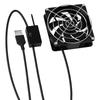 USB Powered Temperature Control Cooling Fan 3 Speed Adjustable Thermostat 8x8cm for Router Set Top Box Gaming Console