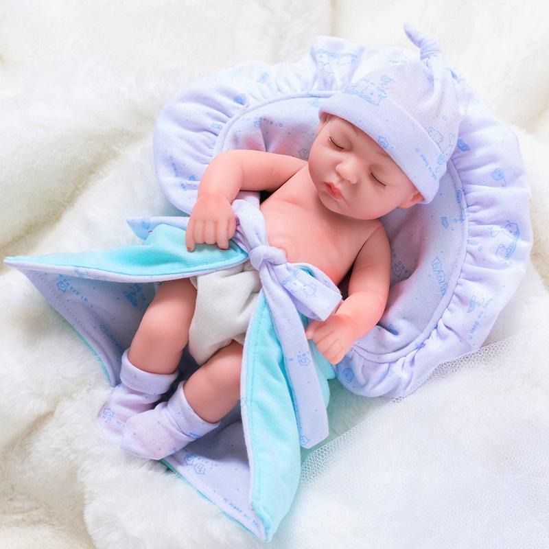 30CM Washable Lifelike Soft Hand-painted Simulation Baby Reborn Doll Children Accompany Play Doll