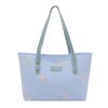 Canvas Tote Bag Grote Capaciteit Met Gestreept Strikontwerp Voor Studenten Casual En Pendelgebruik