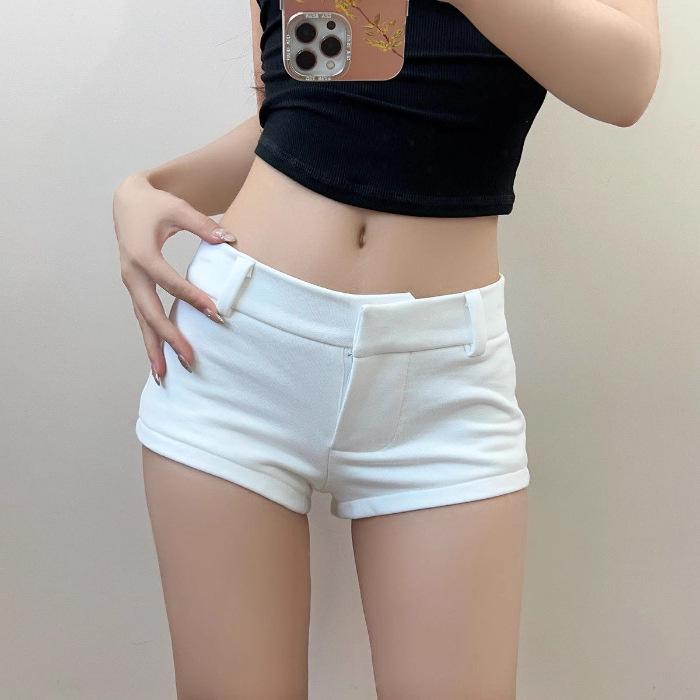 

Летние женские белые облегающие шорты А-силуэта с заниженной талией — повседневные, модные, универсальные, длина три четверти