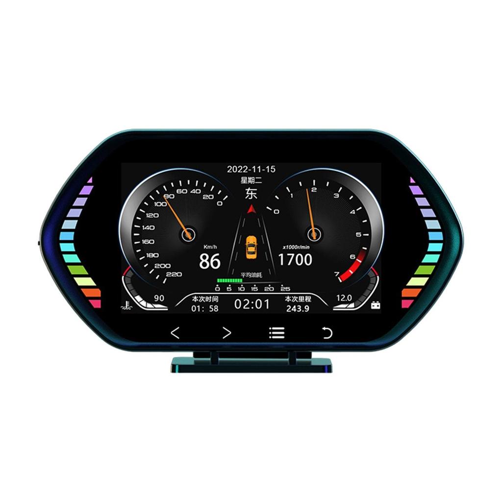 OBD2 Gauge Display, Car HUD Heads Up Display, 360 Degree Split