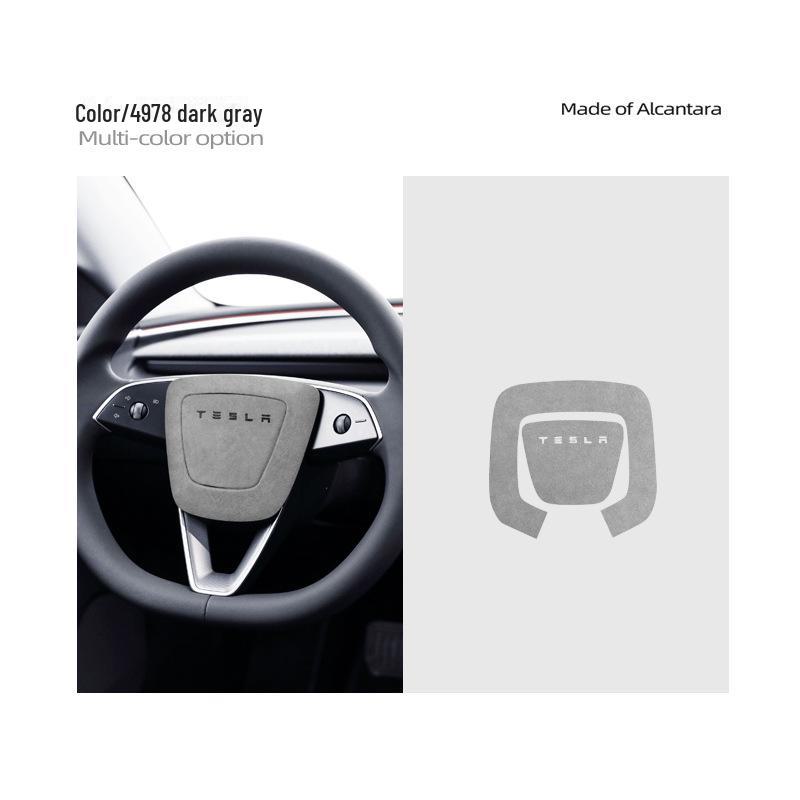 Alcantara Suede Sticker for Tesla Model 3 Steering Wheel Speaker Button
