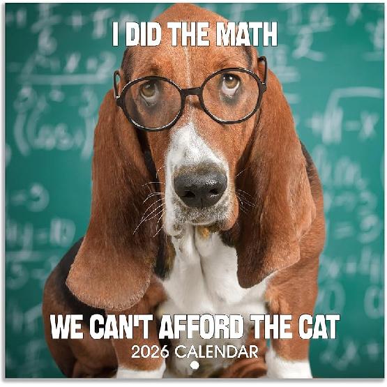 2026 Wall Calendar - Funny Dogs Wall Calendar 2026, Jan. 2026 - Dec. 2026, 12  x 24  (Open), 12-Month Calendar, Dog Calendar, Unruled Blocks, Thick dog calendar 2025-2026