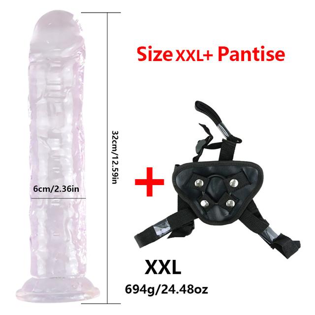 Jelly Dildo 6 Sizes Penis Adjustable Strapon Dildo Realistic Sex Toys For Lesbian Women Couples Suction Cup Dildo Pants
