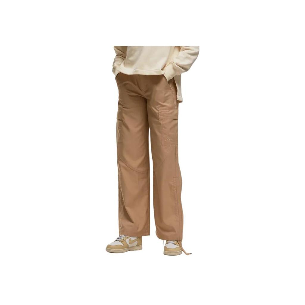 Jordan American Vintage Solid Color Loose Multi-Pocket Cargo Pants Women Pants Khaki DZ4437254
