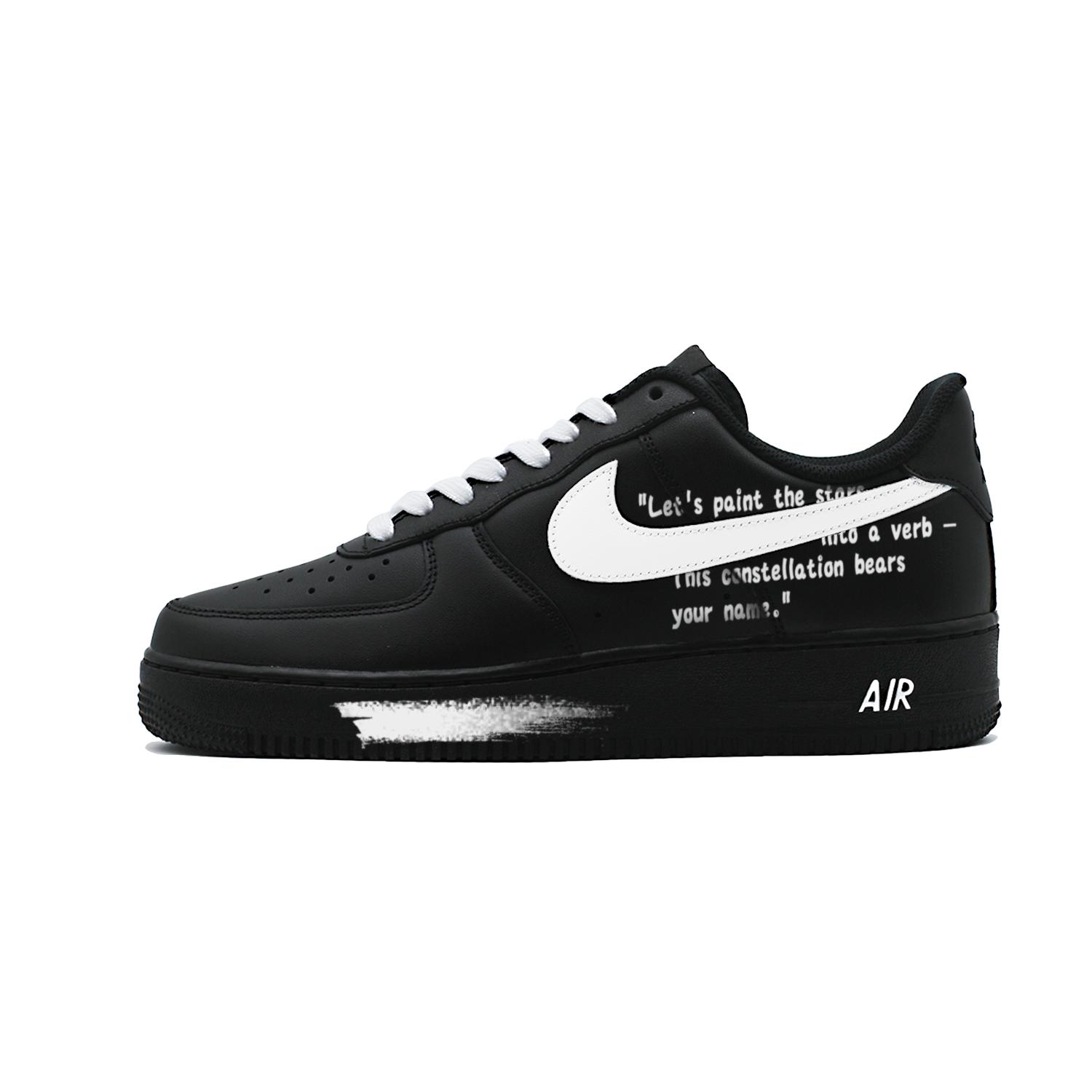 

Nike Air Force 1 Black Warrior, Confession Quotes, Premium Texture, Matte Shoe Surface Abrasion Resistant CW2288-001(Team830-) 39