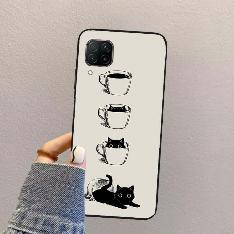 

Black Cats Ink Cute Pet Witch Art For Huawei Nova 10 9 SE 8i 11i 12i 12s Y60 Y61 Y70 Y90 Y72 Y73 Y91 P60 Pro P40 P30 Lite Case Huawei P20 Lite