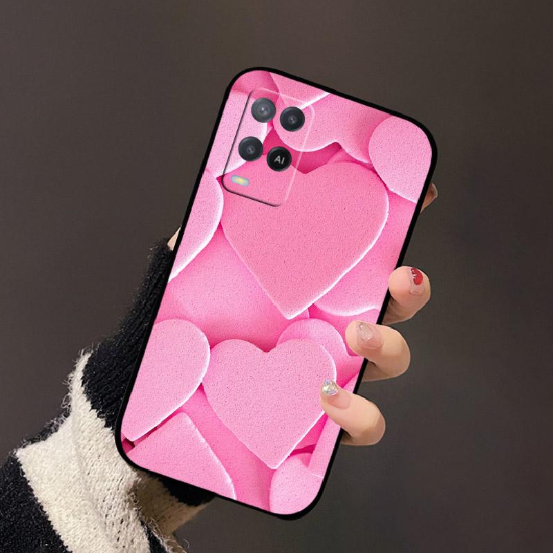 For Oppo A54 4G Case Black Silicone Soft TPU Shockproof Phone Cases For Oppo A54 Painted Phone Cover CPH2239 Protective Fundas