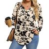 Womens Plus Size Long Sleeve Shirts  V Neck Tunic Tops Basic Loose Fit Tee Tops