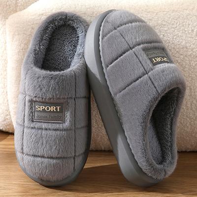 Men's Cotton Slippers Winter Home with Wool Slippers EVA Thick Bottom Warm Cotton Slippers Male