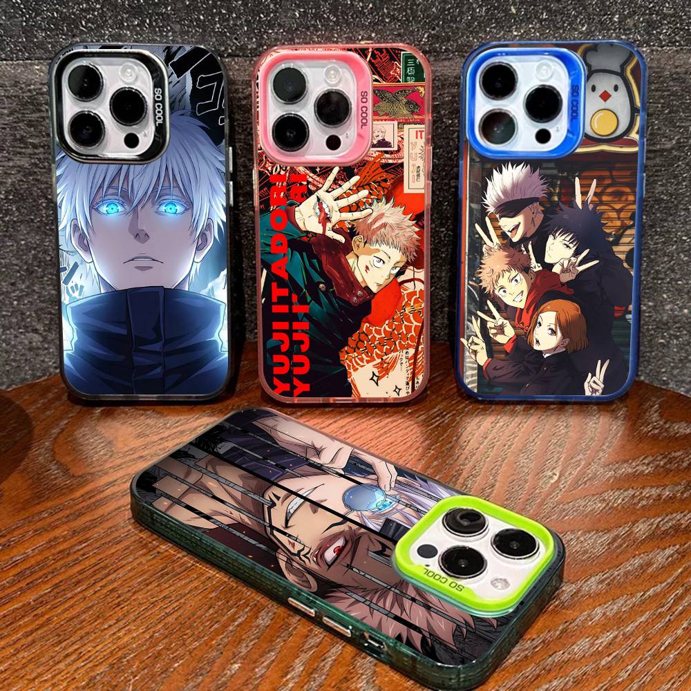 Supernatural Anime Jujutsu Kaisen Phone Case Color Silver Shell For IPhone 17 16 15 14 13 12 11 Pro Max Plus