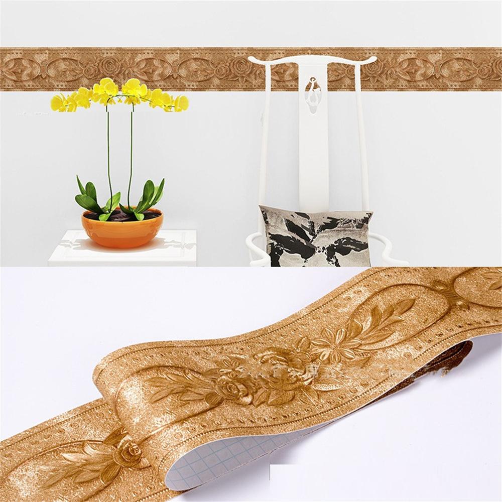 10CM PVC Waterproof Waist Line Wood Marble SelfAdhesive Skirting Line Wallpaper Living Room Decor Vinyl Border Wall Corner Stick