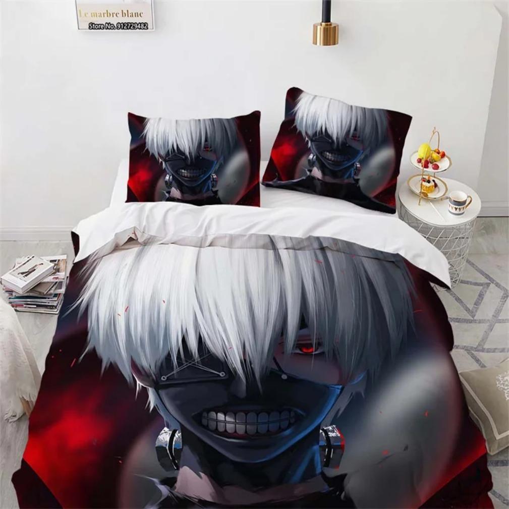 3D Print Tokyo Ghoul Kaneki Ken Bedding Set Duvet Cover Pillowcase Comforter King Queen Size Anime Theme