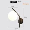 Nordic Glass Wall Lamp Bedroom Bedside Living Room Corridor Light Modern Lighting Fixtures
