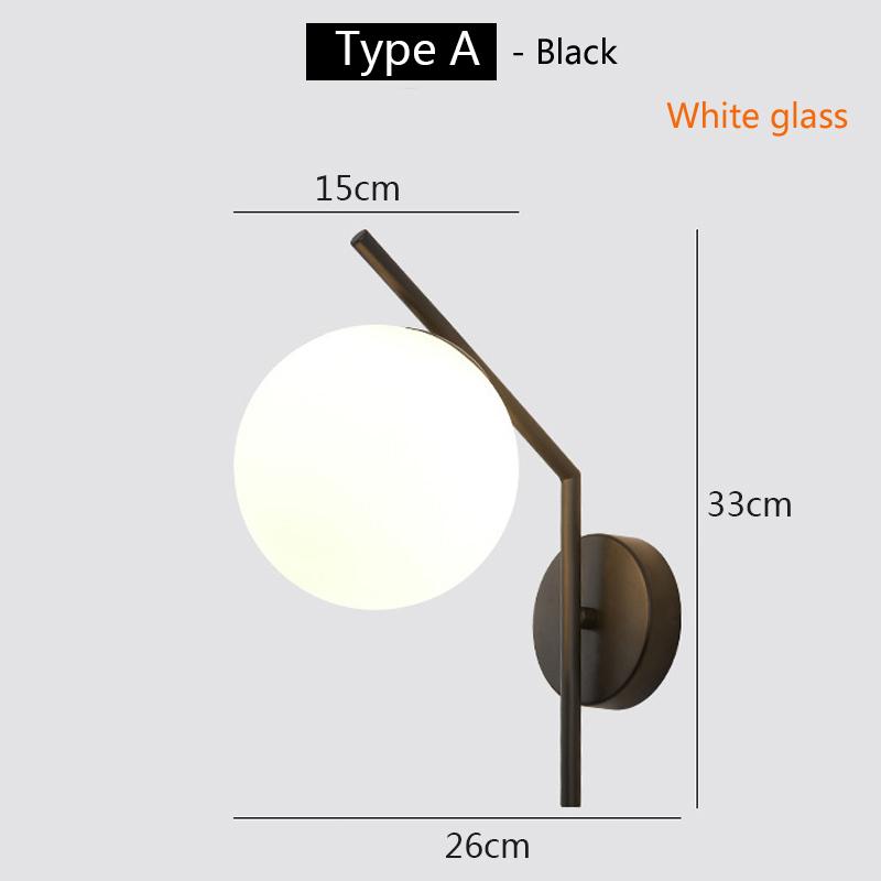 Nordic Glass Wall Lamp Bedroom Bedside Living Room Corridor Light Modern Lighting Fixtures