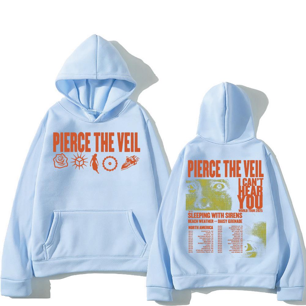 

Толстовки Pierce The Veil Світшоти Світове турне I Can t Hear You 2025 Нові рок-гурти Шанувальники панку Одяг Вільний пуловер на вулиці XS