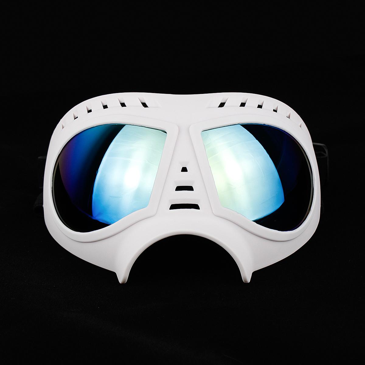 Dog Goggles Large Breed Dog Sunglasses Windproof Snowproof Pet Goggles Soft Frame Elastic Adjustable Straps (White,L) белый