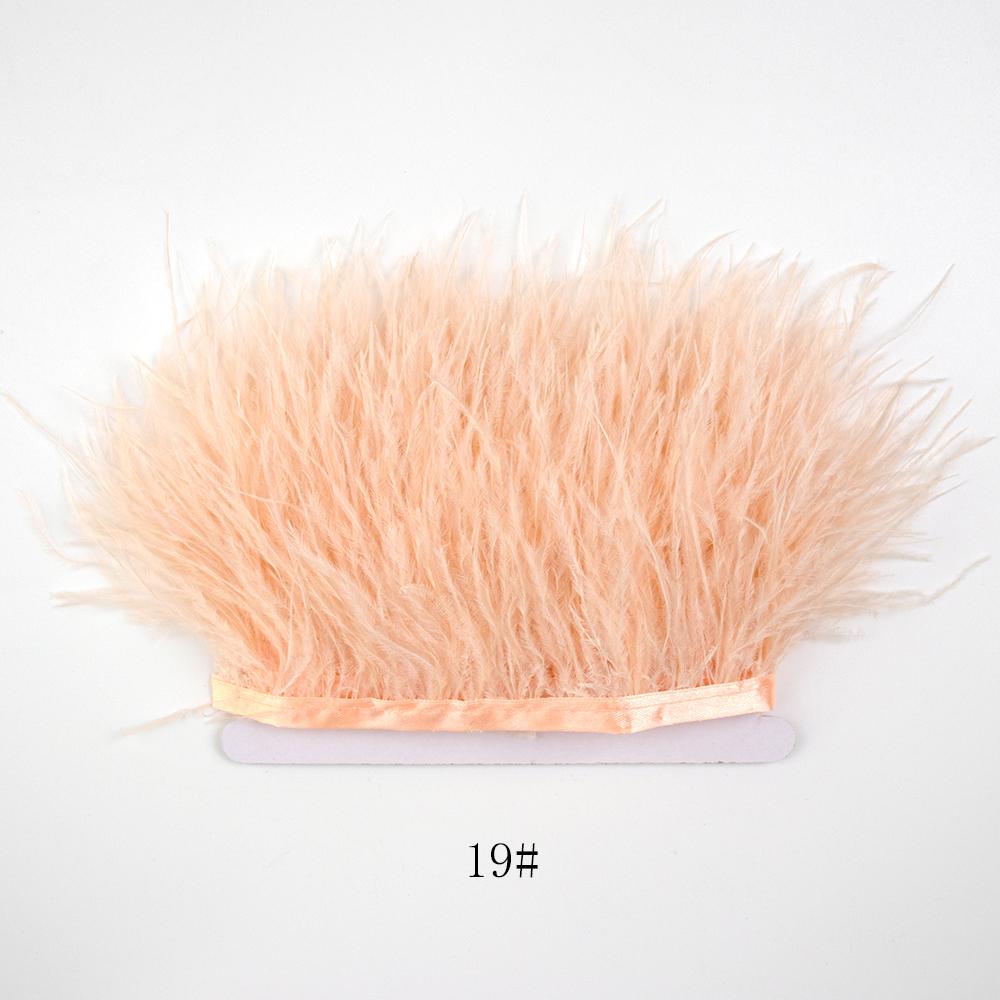 Feder1M Natürliche Flauschige Straußenfederborte Weiß Schwarz Straußenfeder für DIY Bastelband Brautkleid Nähen Kleidung Dekoration 8-10cm