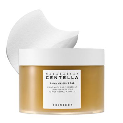 SKIN1004 Centella Quick Calming Pads (70 Pads) / Time-saving Exfoliating and Moisturizing Toner Wipe-off Pads