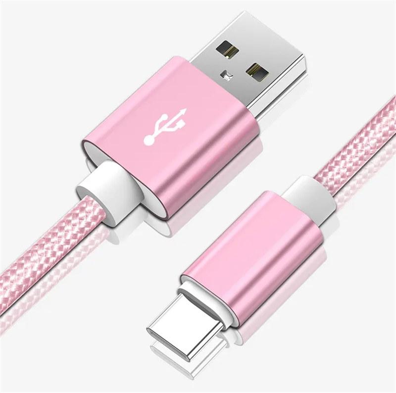 Type-C Cable Fast Charging Nylon-Braide USB C Charger For Samsung S8 S9 S10 Plus for Xiaomi Redmi Note 7 8 Pro