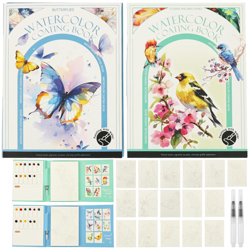 New Watercolor Painting Book Set Paint Art Watercolor Books Painting Kit Watercolor Coloring Book for Painting Enthusiast Adults