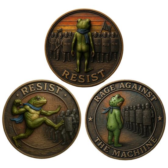 Yousheng Portland Frog Coin Vintage Frog Resist Coin Commemorative Inspirational Challenge Coin Collectible Gift for Inspiration Support Free Spirits