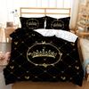 3pcs Luxury Golden Crown Heart Bedding Duvet Cover Set Queen Princess Bedding Quilt Set Elegant Black Golden Themed Bed