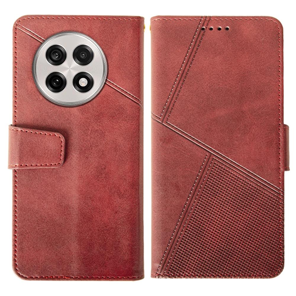 For OnePlus 13R 5G Case Leather Wallet Phone Cover Stand Calf Texture