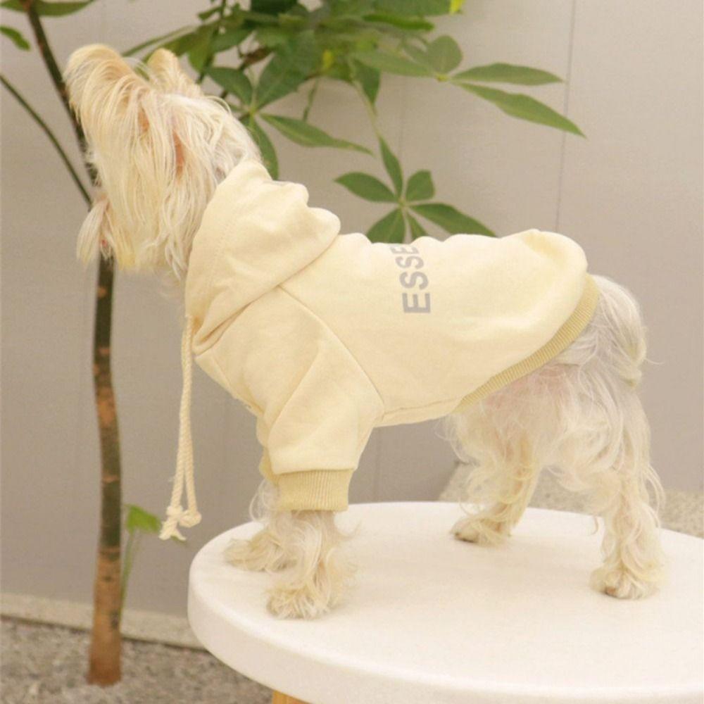 

Soft Thickened Warm Dog Sweater Warm Two-legged Puppy Coat Dog Hoodie Sweatshirt Winter L абрикосовый