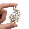 Brooch Pin Anti-Exposure Buckle Peacock Feather Design Pin with Imitation Pearls Cubic Zirconia Suits Coats Sweaters Badge