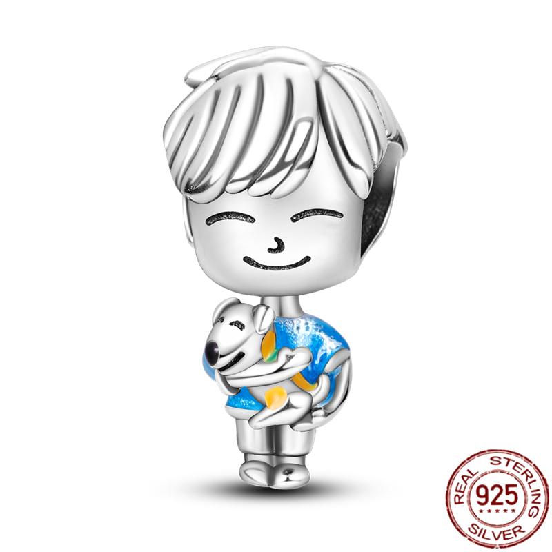 New In Copper Boys Girls Couple Charms Beads For Original Women'S Bracelets Fine Diy Jewelry Pendant Gifts