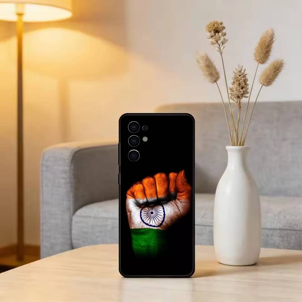 I-Indian N-National Emble Flag Phone Case For Samsung S25,S24,S21,S22,S23,S30,Ultra,S20,Plus,Fe,Lite,Note,10,Black Cover
