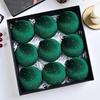 9pcs/set 8cm Velvet Christmas Balls Glitter Xmas Tree Pendant Christmas Spheres Party Supplies