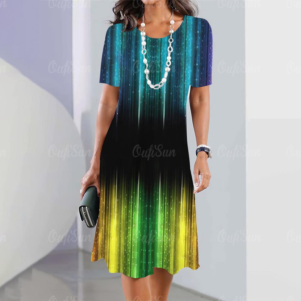 2025 New Women's Dresses Sequin Print Elegant Beautiful Dresses Female Summer Casual Fashion Daily Clothes