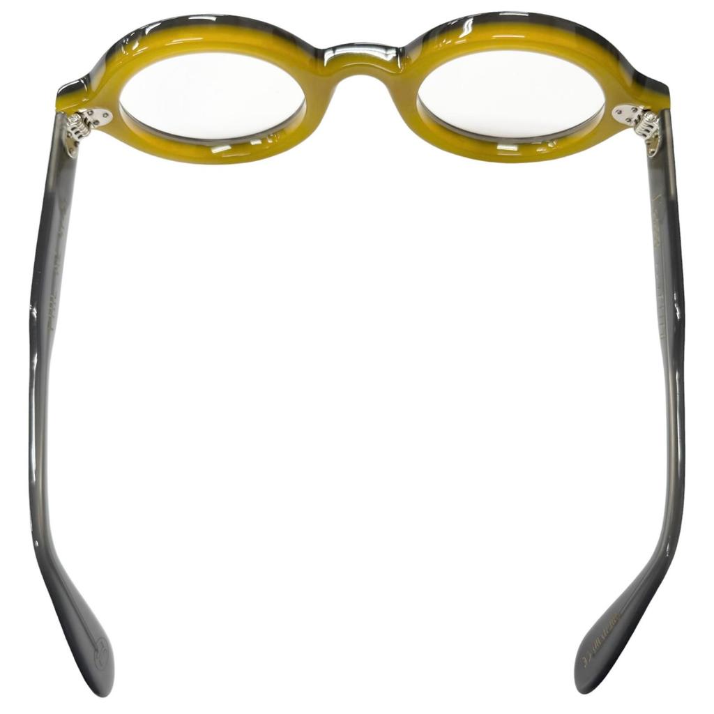 Great Lesca Lunetier Glasses PHIL Round frame Brown mens Used