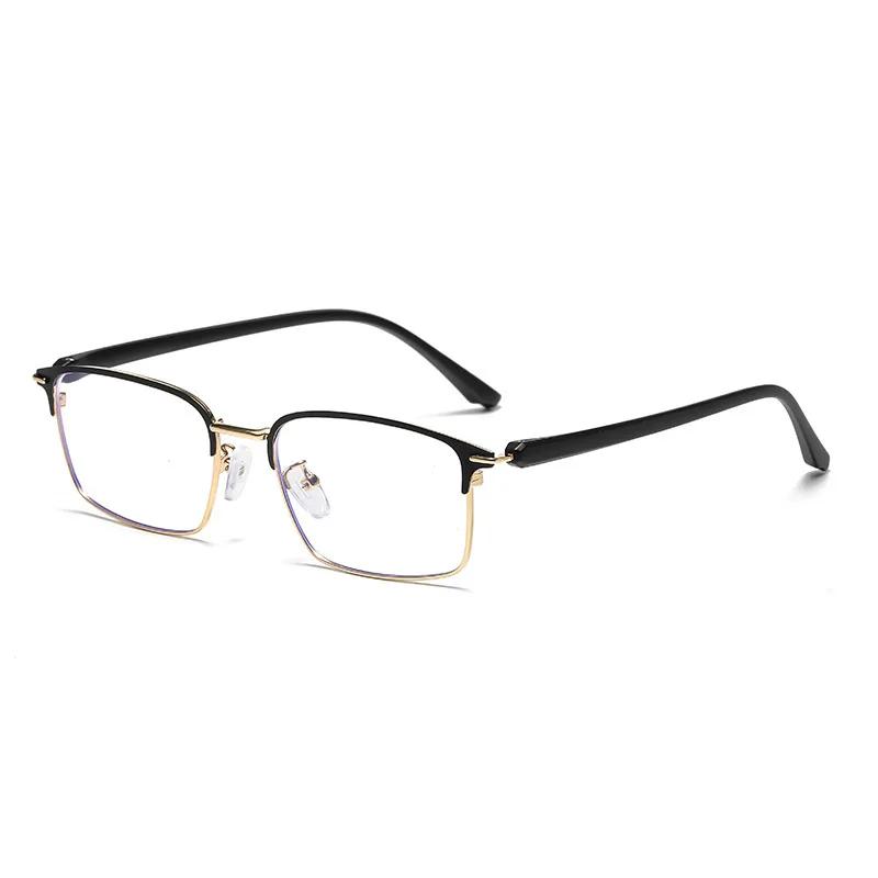 Business Style Reading Glasses for Women Men Unisex Transparent Square Metal Frame Far Sight Eyewear HD Lens Eyeglasses Diopter