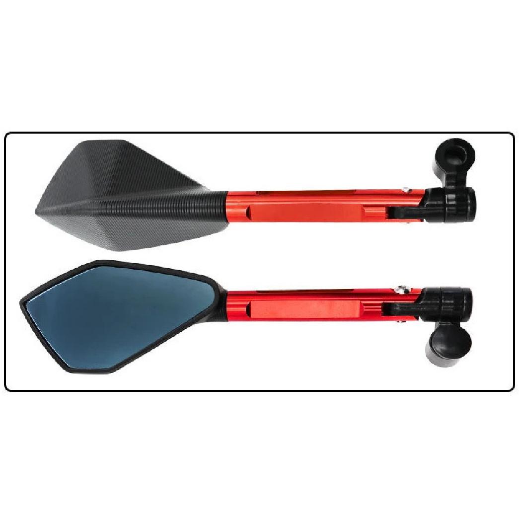 Universal CNC Aluminum Motorcycle Handlebar Rear View Mirrors Blue Anti-glare Mirror for HONDA YAMAHA SUZUKI Scooter KTM Parts красный