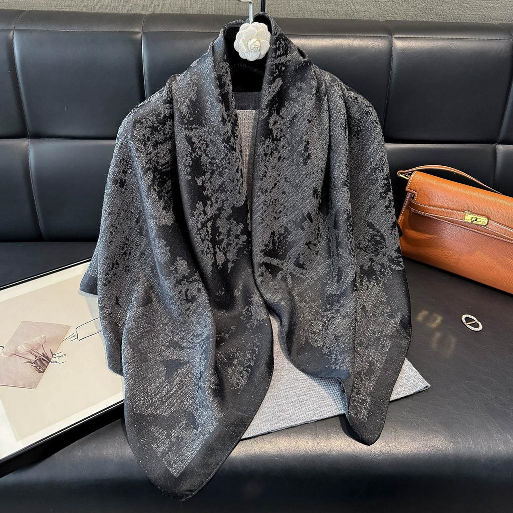 90x90cm New Spring/Summer Imitation Silk Square Shawl Scarf Flower Handkerchief Scarf Women Bandana Headscarves