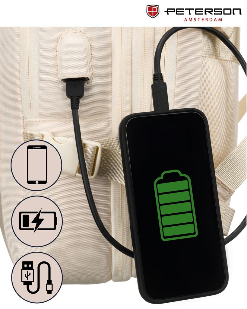 PTN 24421-6170 Ecru Travel Backpack