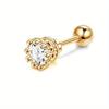 Bobisty 1PC 316L Stainless Steel Earrings Studs Stylish Opal Flower CZ Cartilage Earrings Hypoallergenic Studs for Men Women
