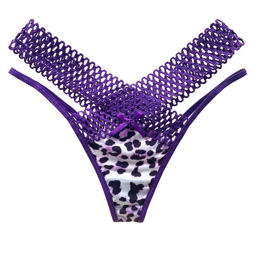 European & American Ice Silk Low-Rise Sporty Thong - Sexy, See-Through, Hollowed-Out Design