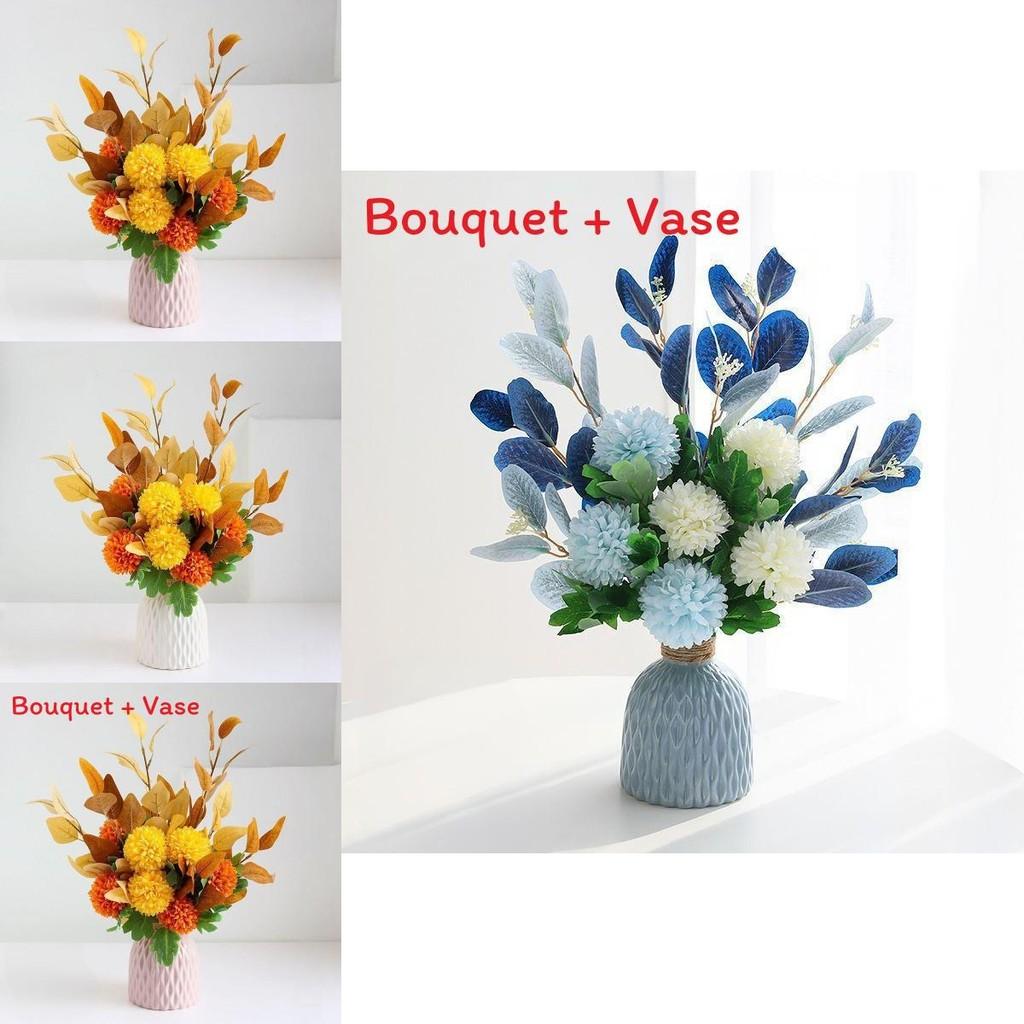 Faux Hydrangea Arrangement With Vase For Home Interior And Gift Idea