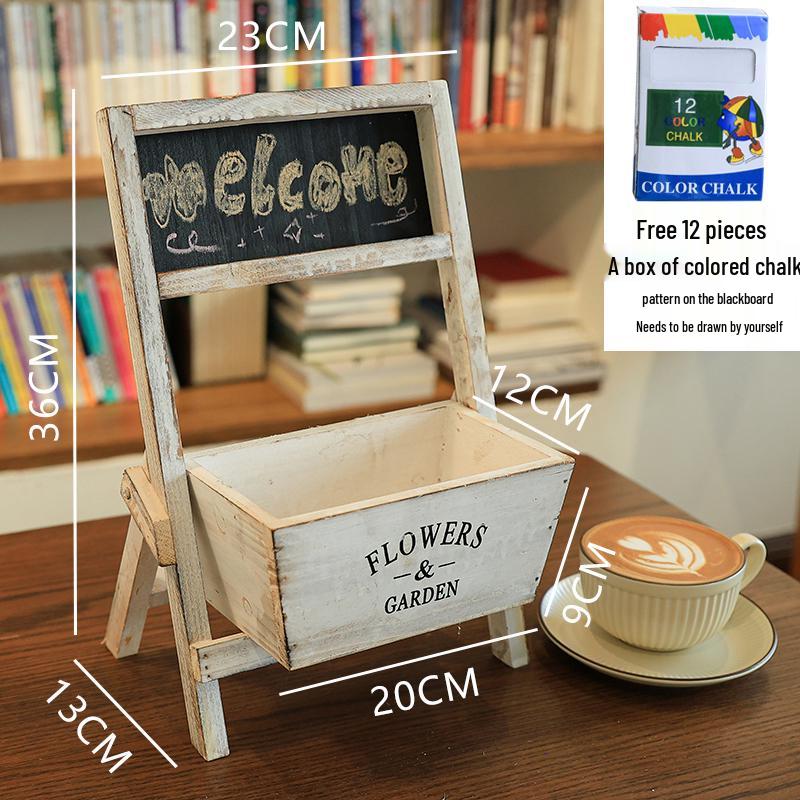 Small Chalkboard Ornament: Solid Wood Decor for Coffee Shops, Homestays, Milk Tea Shops, Bars, and Home.