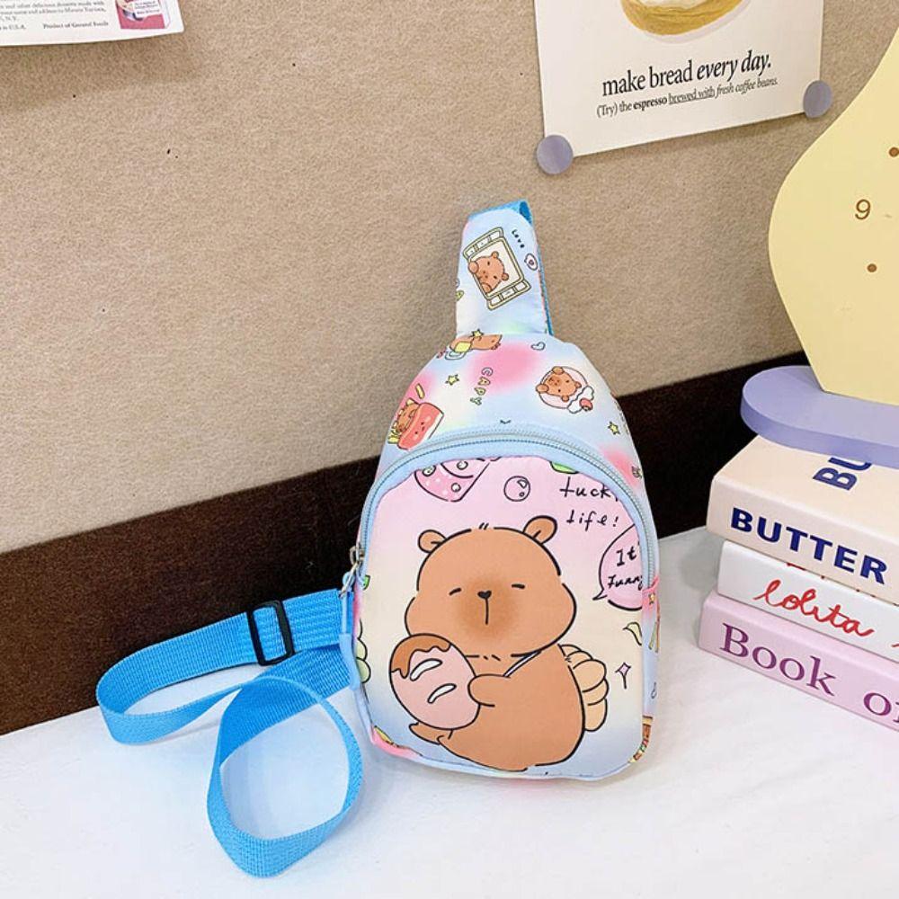 Portable Capybara Chest Bag Large Capcity Kids Crossbody Bag Cartoon Cartoon Shoulder Bag  Children