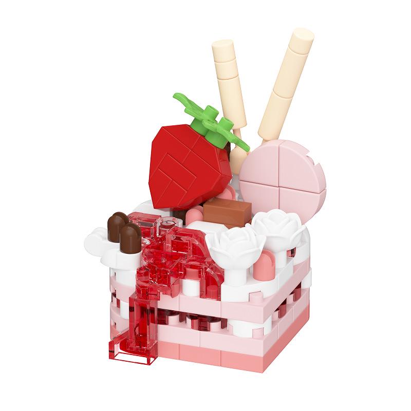 Lego-Compatible Birthday Cake Building Set: Swiss Roll Toy for Kids - Perfect June 1st Gift