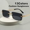 2026 Nouvelles Lunettes de Soleil Carrées Sans Monture Minimalistes Rétro Luxueuses Protection UV400 Lunettes de Soleil Marque Designer Dames Lunettes Élégantes